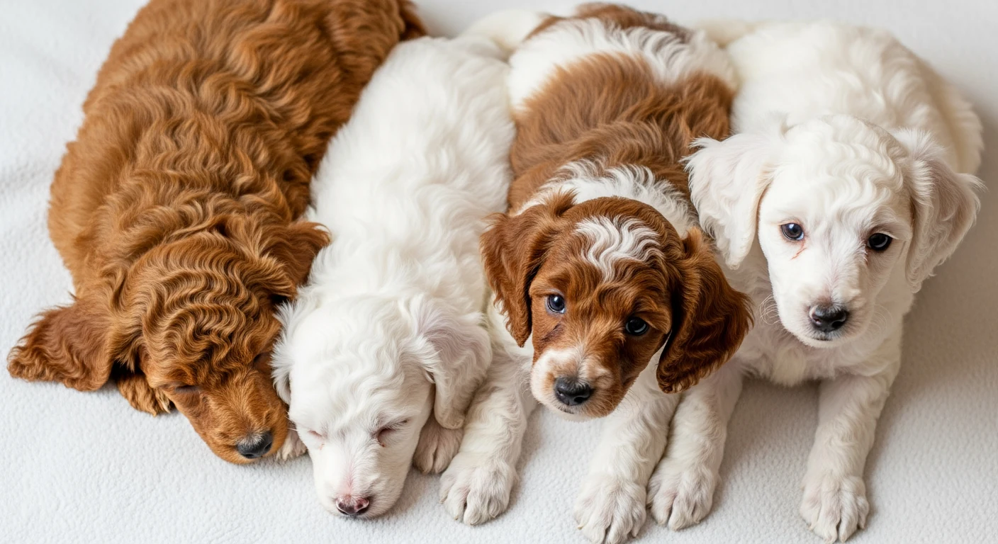 Portee de chiots caniche miniature